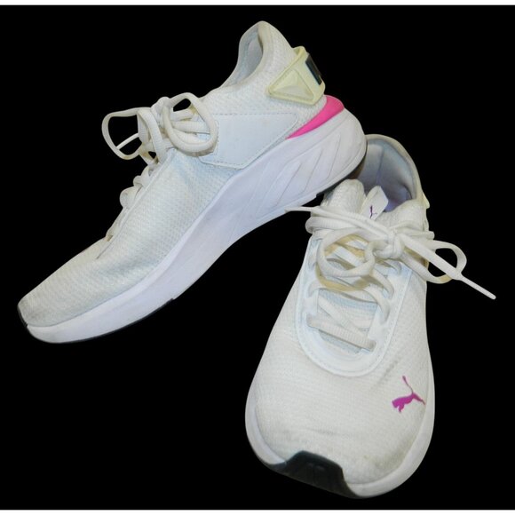 Puma Amare Womens White Pink Athletic Sneakers Size 7.5 Mesh Breathbl Lghtweight - Picture 1 of 13